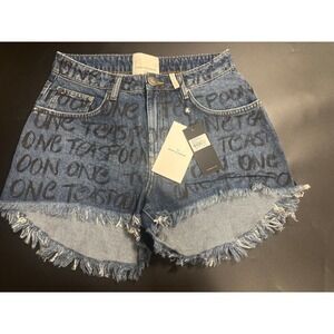 One Teaspoon NWT Bonitas High‎ Waist Denim Shorts Rosewood in Size 28 MSRP $150
